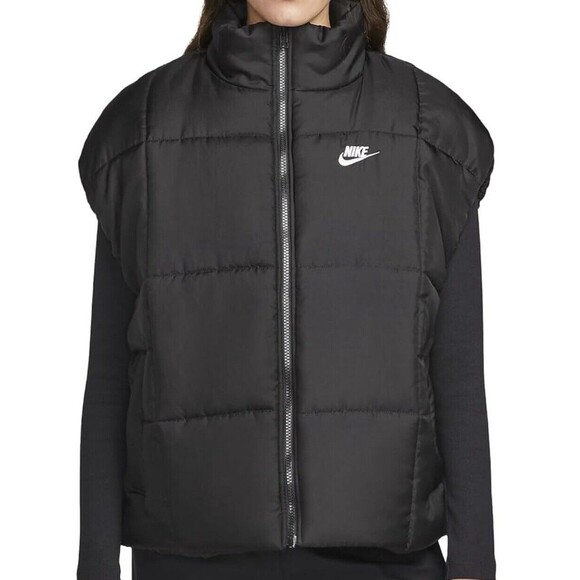 Nike Puffer Vest Black Women's Small Therma-FIT Windrunner New Oversized - Picture 1 of 5